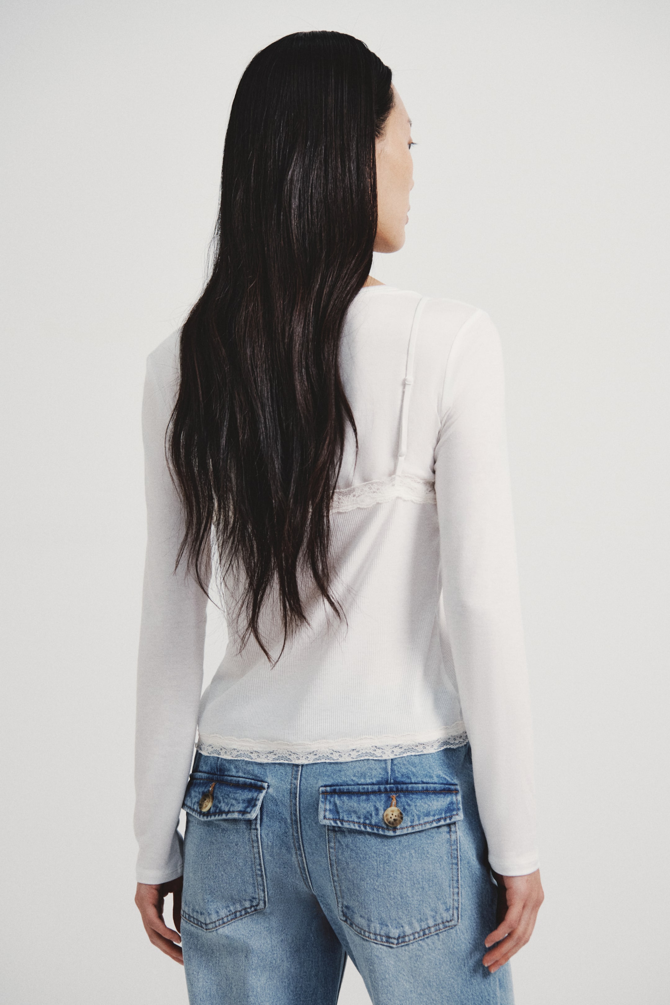 이미지 확대 보기: 레이어드 탑 - White - 여성 | H&M KR 3