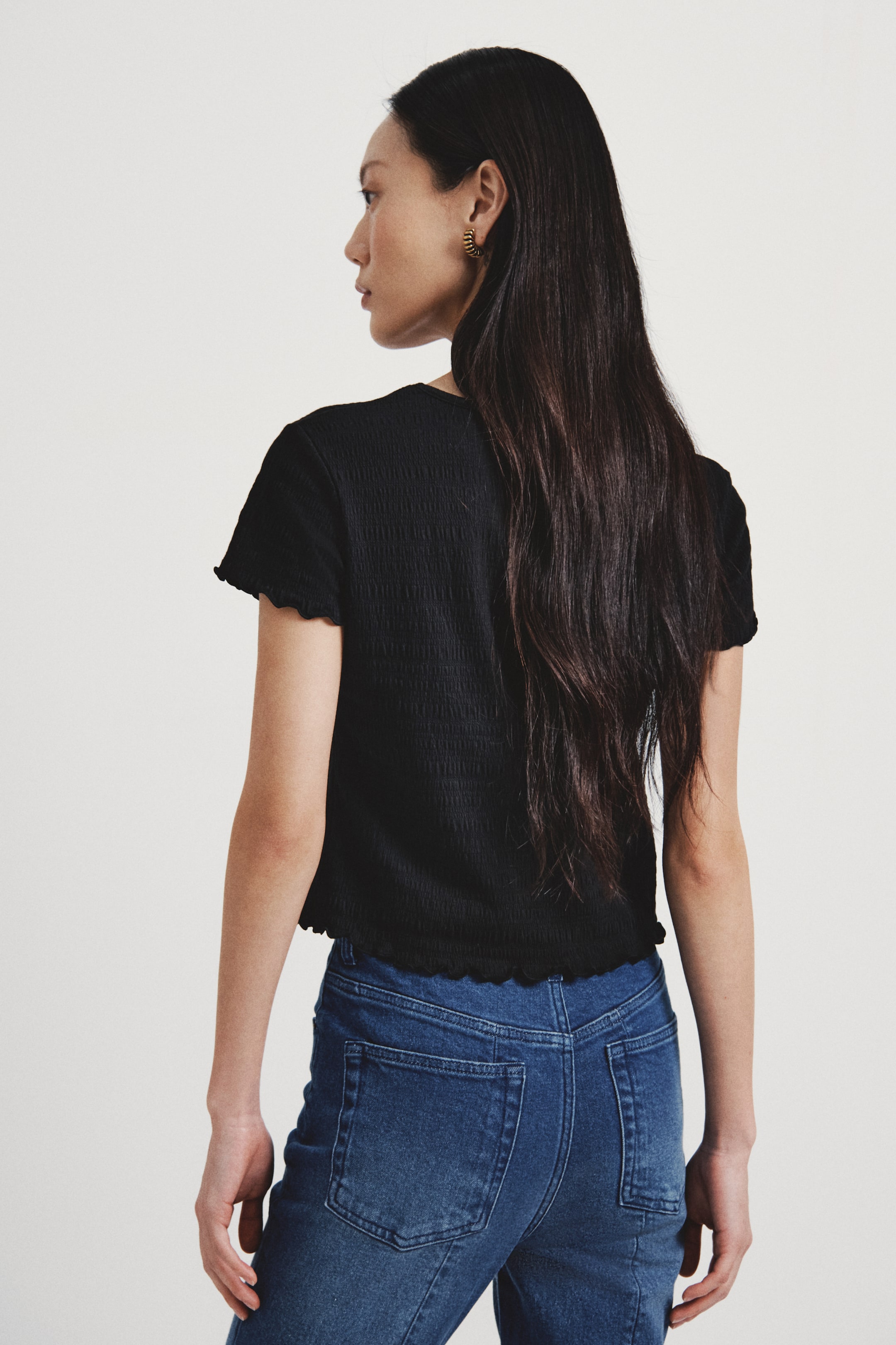 View larger image: Smocked top - Black - Ladies | H&M MY 2