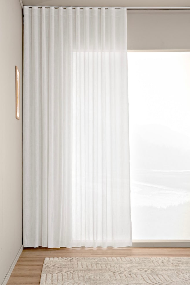 Lot De 1 Rideau Large Skimra - Blanc - 1