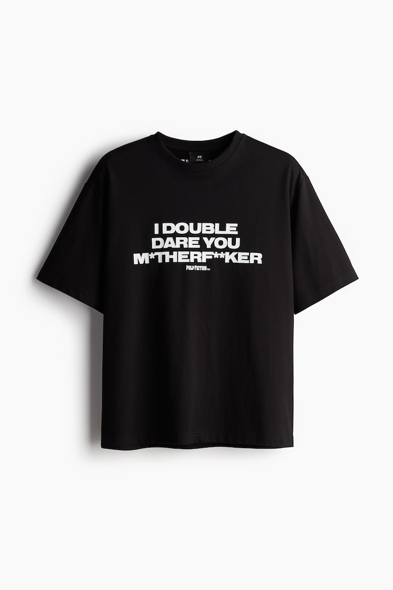 Loose Fit Printed T-shirt Black/Pulp Fiction Men H&M MY