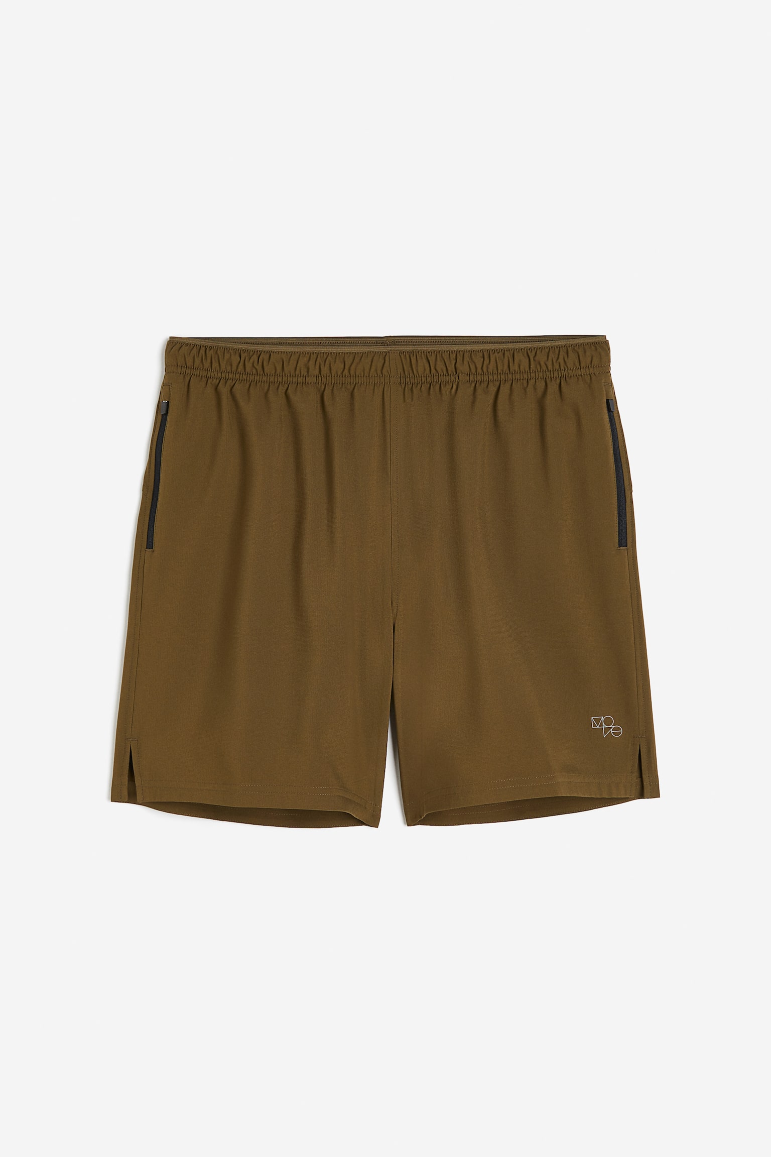 Mid-length running shorts - Dark khaki green - 1