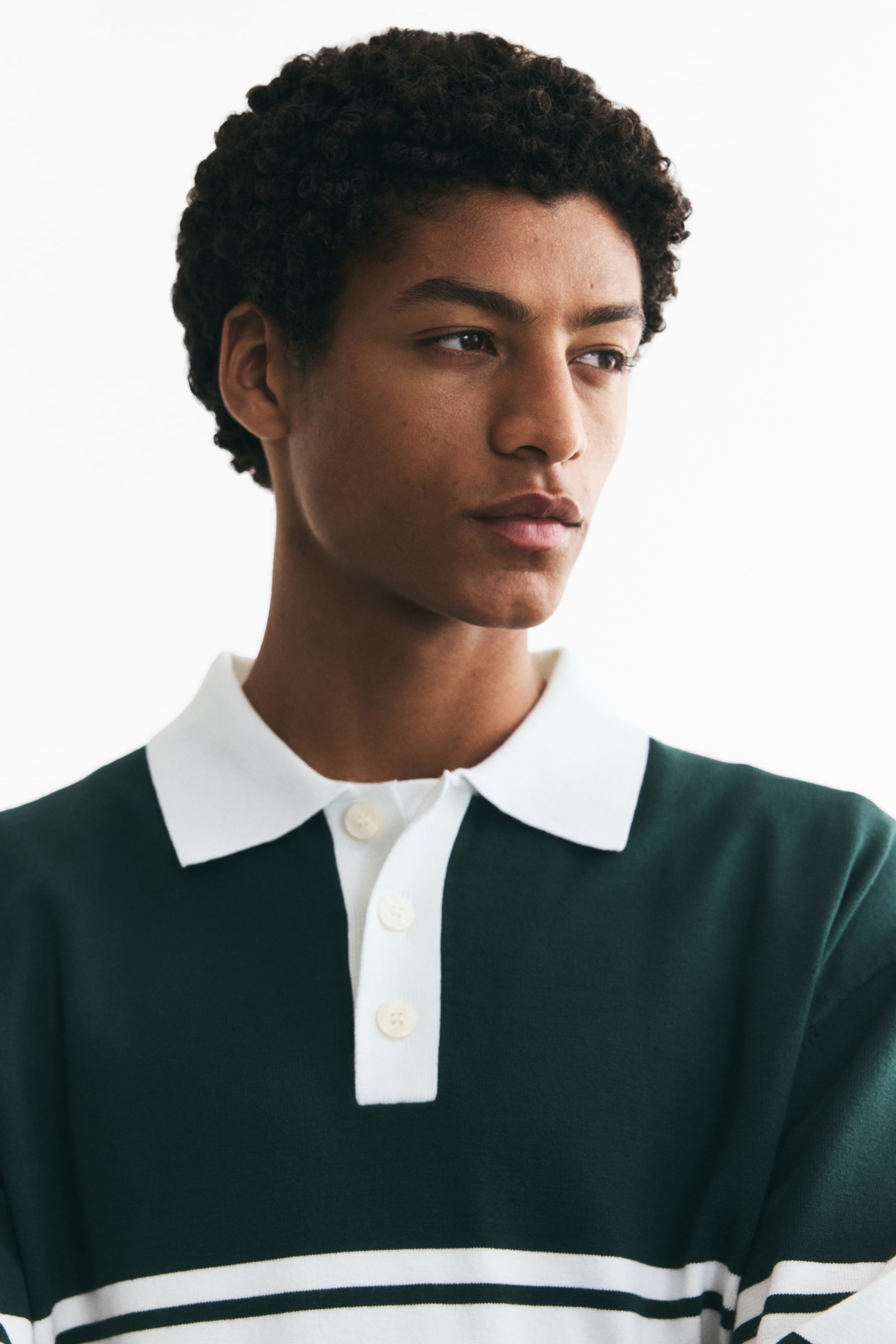 Loose-Fit Knit Polo Sweater