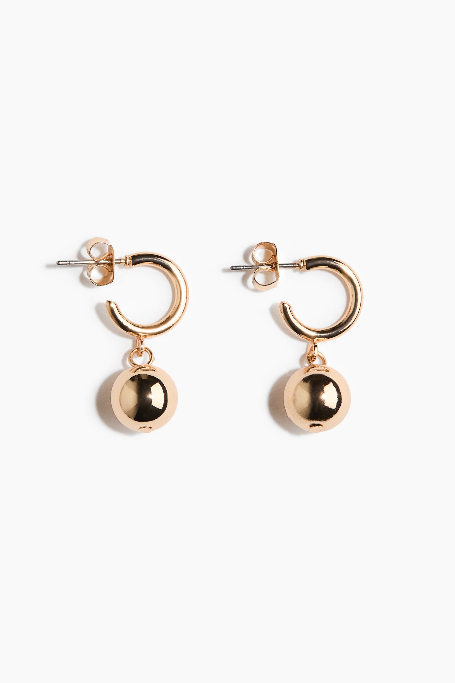Pendant hoop earrings - Gold-coloured