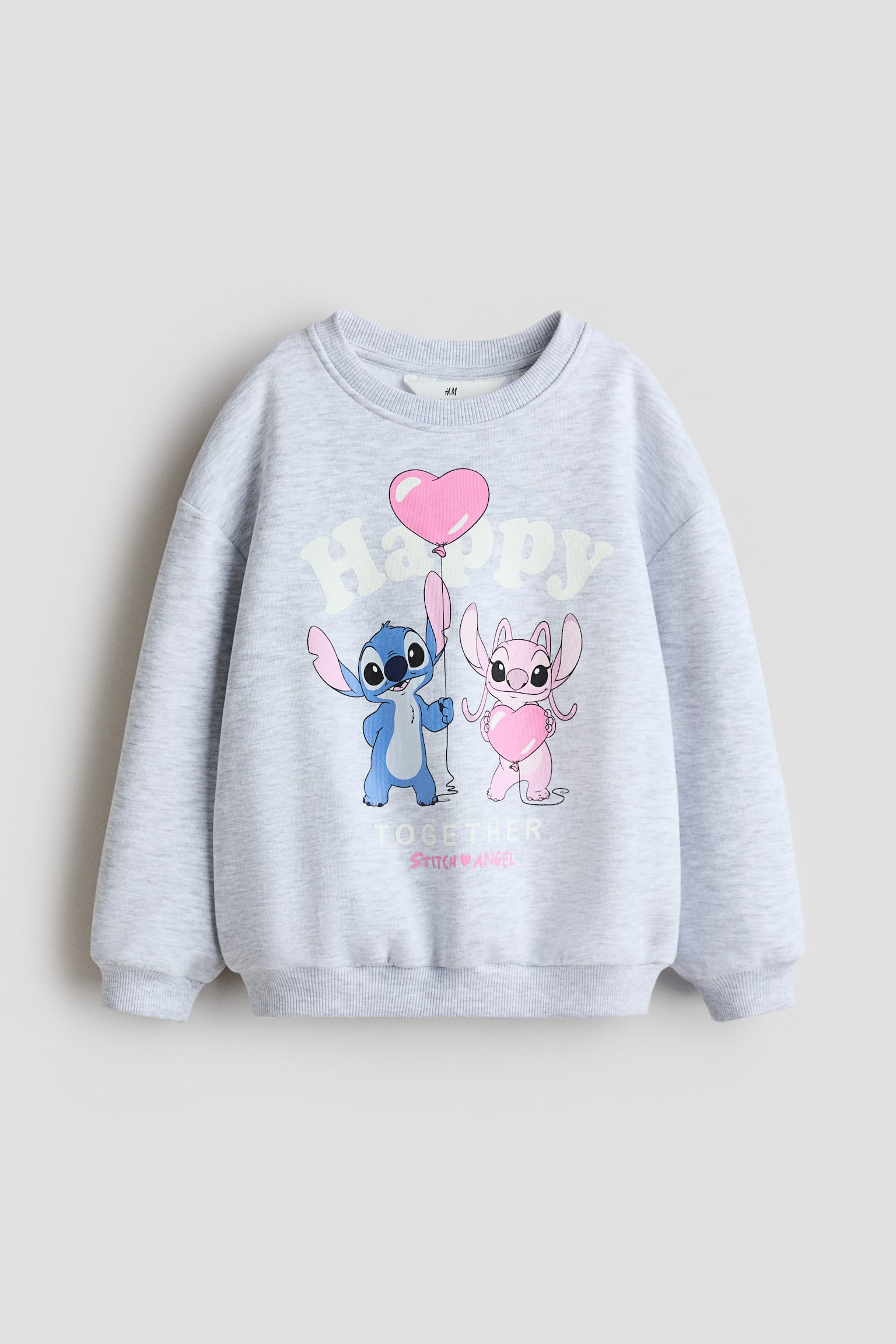 Printed Sweatshirt - Gray melange/Lilo & Stitch/Light pink/Minnie Mouse/Cream/Hello Kitty/Cream/Bluey/Light beige/Lilo & Stitch/Cream/Hello Kitty/Pink/Hello Kitty/White/Hello Kitty/Pink/Minnie Mouse/Pink/Peppa Pig/Light blue/Cinnamoroll/White/Minnie Mouse/Light purple/Hello Kitty/Light beige/Bambi/Cream/Minnie Mouse/Yellow/Hello Kitty/Light pink/Squishmallows/White/Frozen/White/Kuromi/Purple/Lilo & Stitch/Light blue/Lilo & Stitch/Turquoise/Gabby's Dollhouse/Pink/Lilo & Stitch/Light purple/pink
