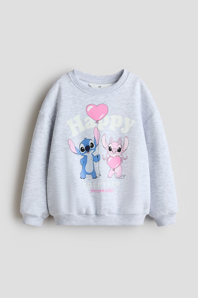 Printed sweatshirt - Light grey marl/Lilo & Stitch/Purple/Lilo & Stitch/Pink/Lilo & Stitch/Light blue/Lilo & Stitch/Light purple/Pink/Light beige/Lilo & Stitch/Turquoise/Gabby's Dollhouse/Light beige/Bambi/Light blue/Cinnamoroll/Light pink/Squishmallows/White/Hello Kitty/Pink/Tweety/Light blue/Frozen/Pink/Hello Kitty/Cream/Hello Kitty/Cream/Hello Kitty/Yellow/Hello Kitty/Pink/Peppa Pig/White/Peppa Pig - 1