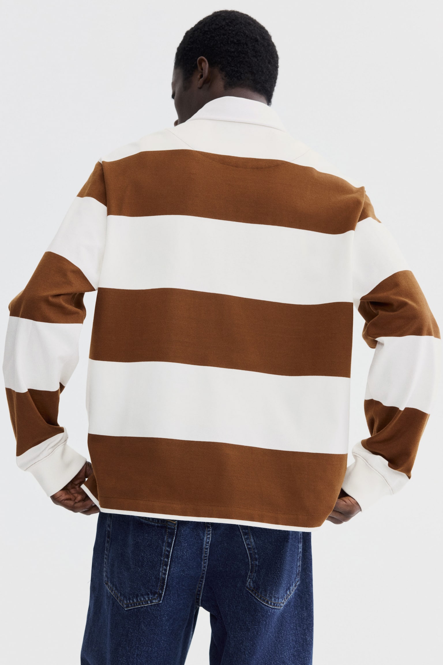 Regular Fit Cotton rugby shirt - Brown/Colour block/Dark green/Colour block - 3