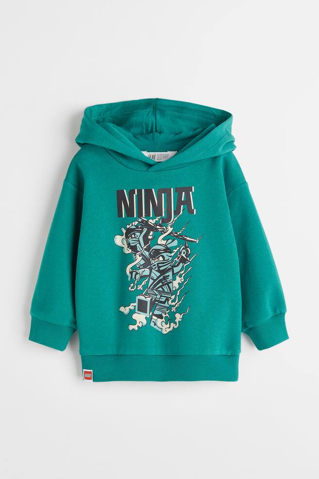 Oversized printed hoodie - Green/Ninjago