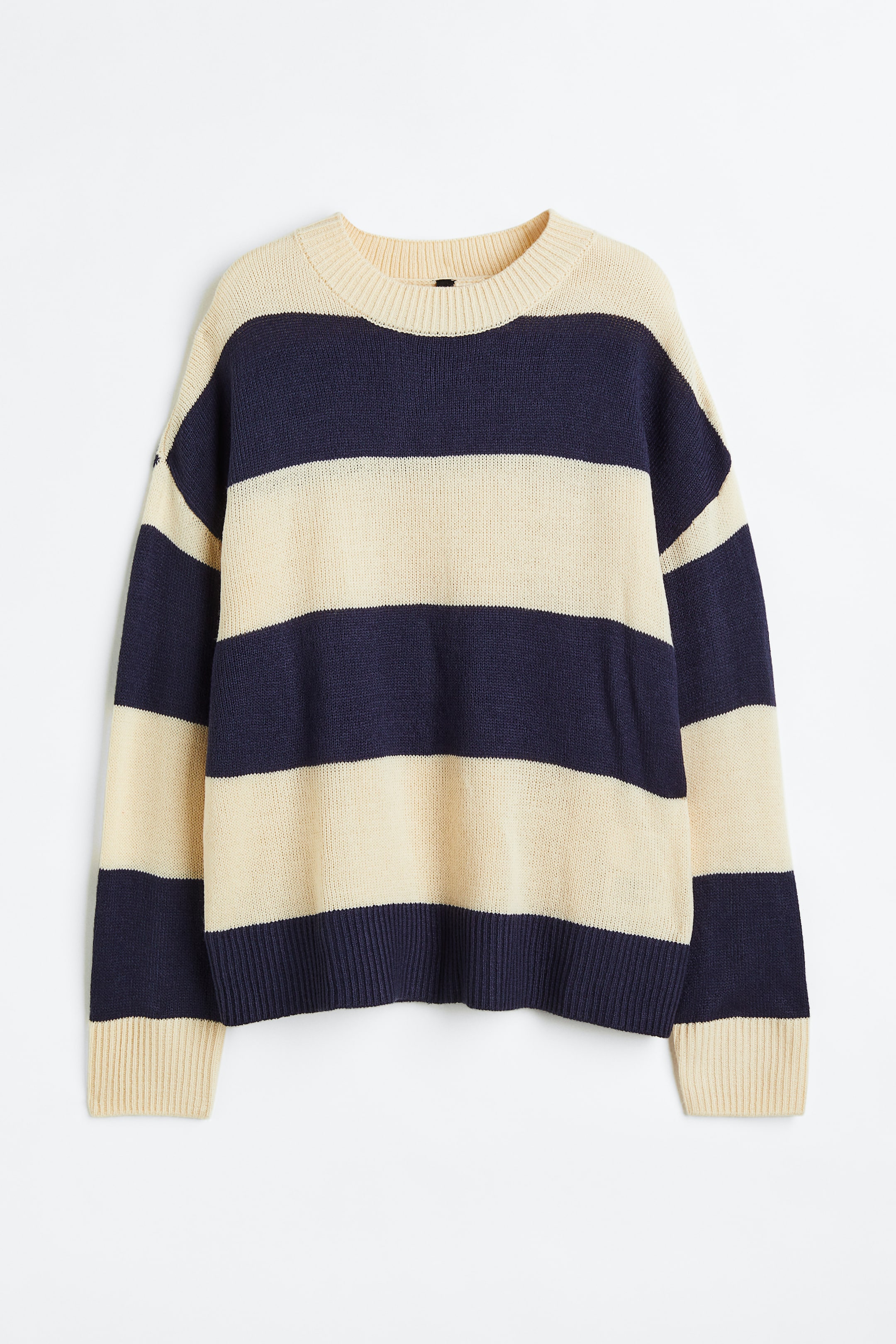 הצגת תמונה גדולה יותר: סוודר - בז' בהיר/פסים - Ladies | H&M IL 1