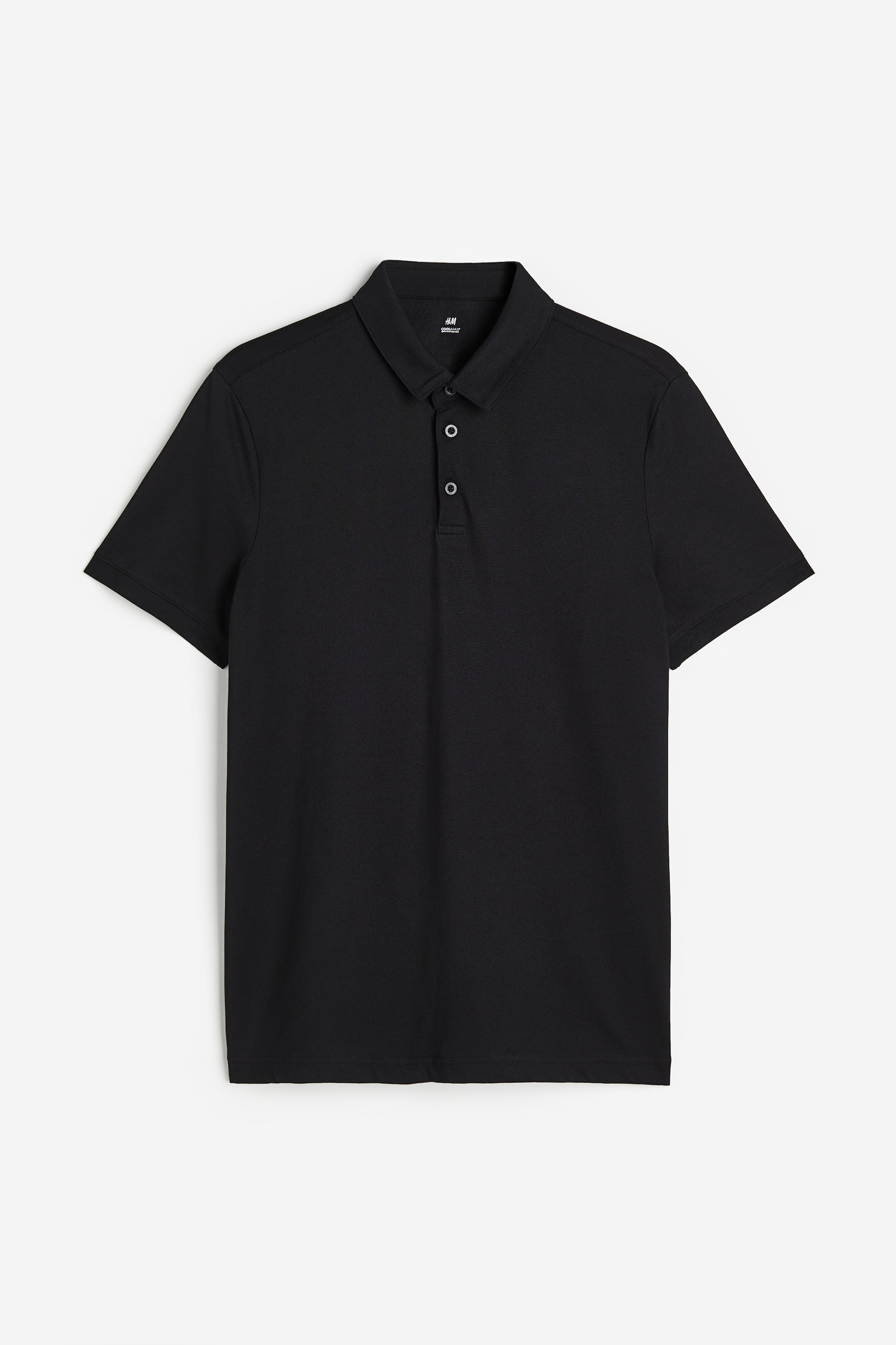 COOLMAX® Slim Fit Polo shirt - Black/Light blue - 2