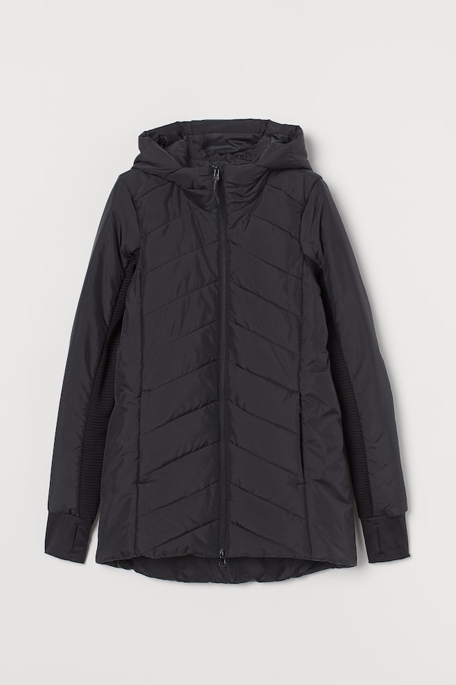 Quilted outdoor jacket - Black - 1
