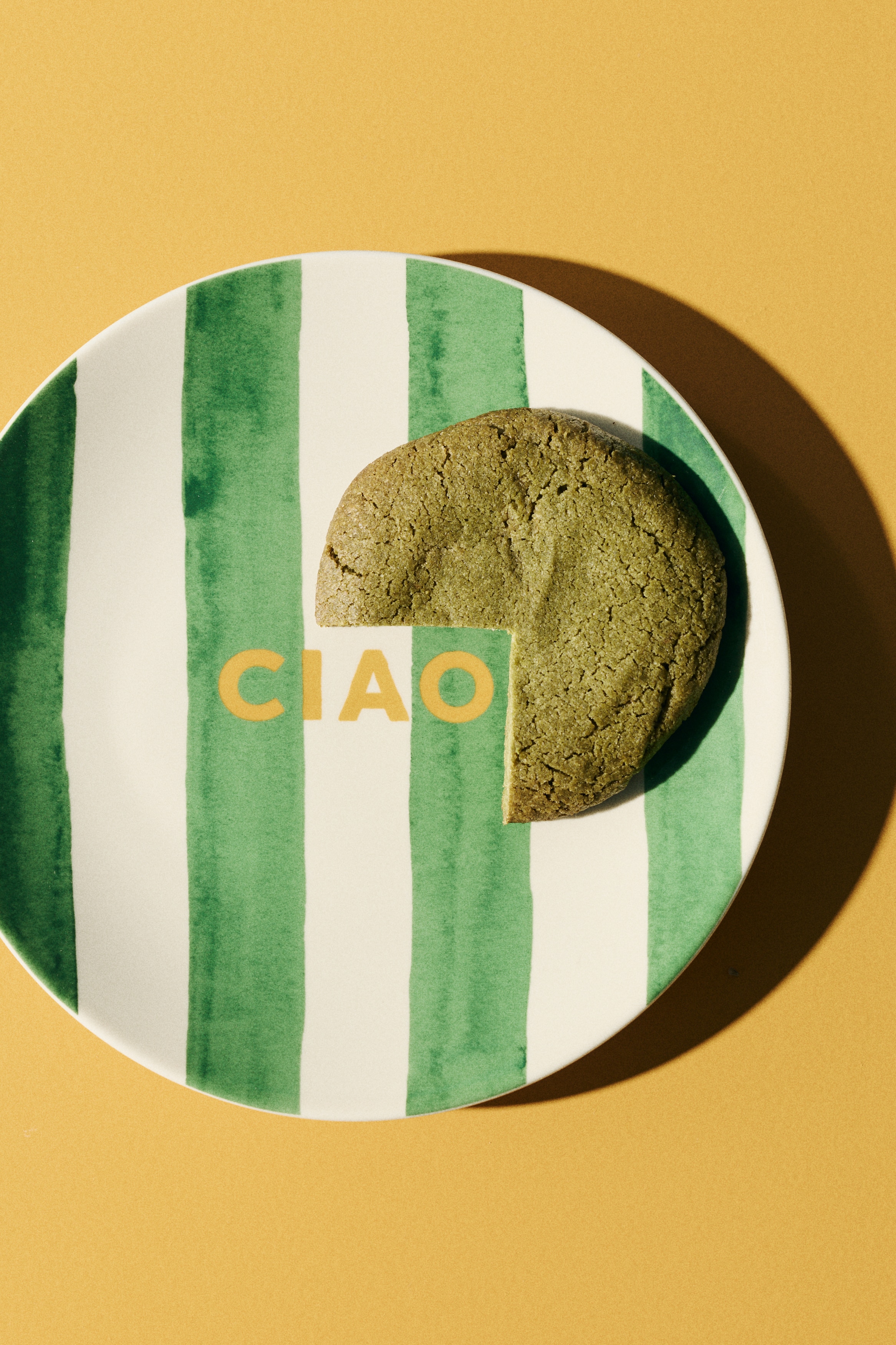 Porzellanteller mit Textmotiv - Grün/Ciao/Weiss/Buon Appetito/Blau/Ciao/Orange/Ciao
