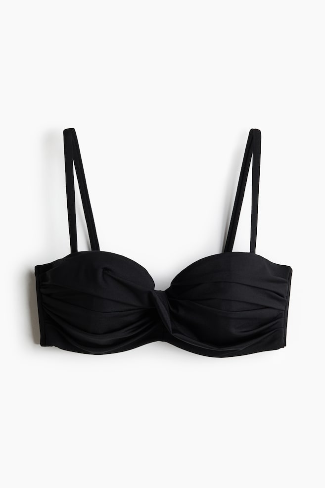 Padded Balconette Bikini Top - Black/Dark brown - 1