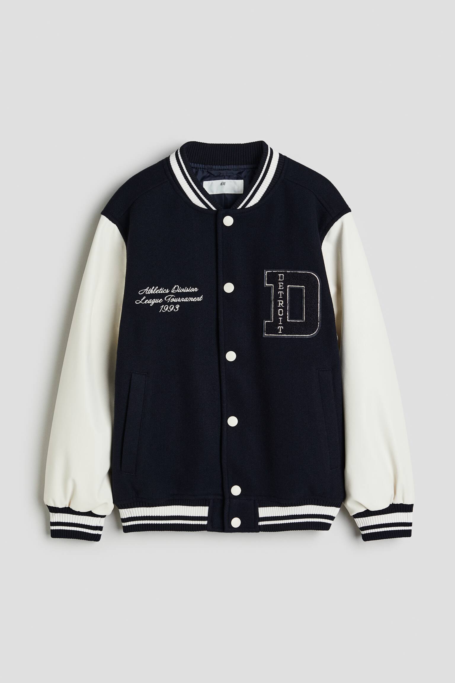 Appliqué Baseball Jacket - Navy blue/Detroit - 1