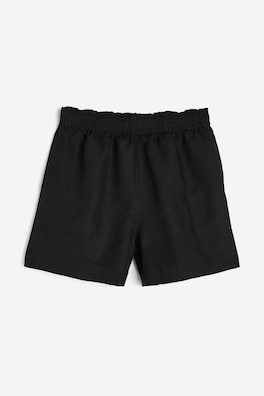 Linen-blend pull-on shorts
