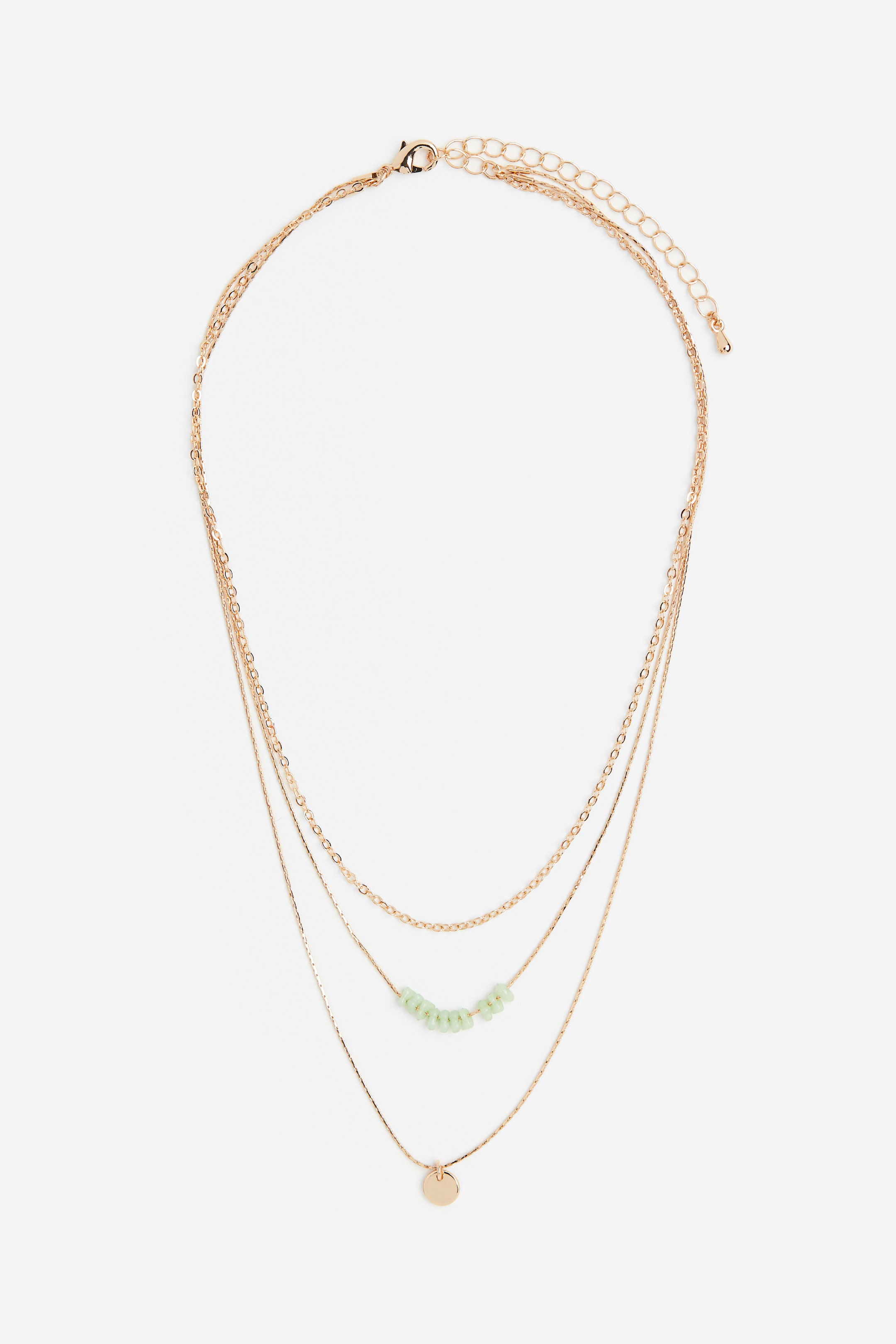 Agrandir l'image: Collier à trois rangs - Doré/vert clair - FEMME | H&M FR 1