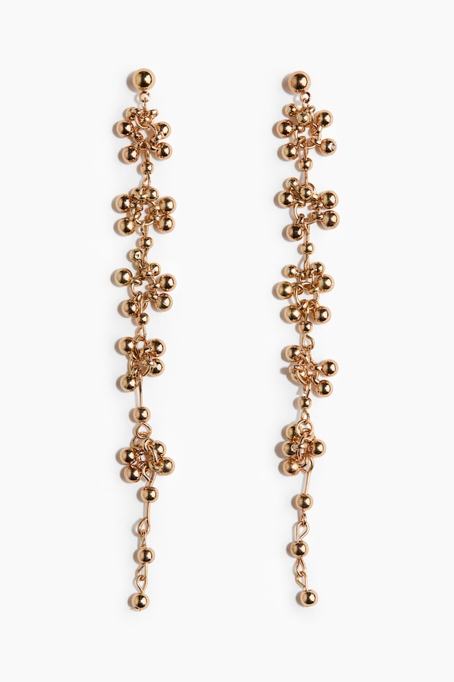 Dangle earrings - Gold-coloured - 1