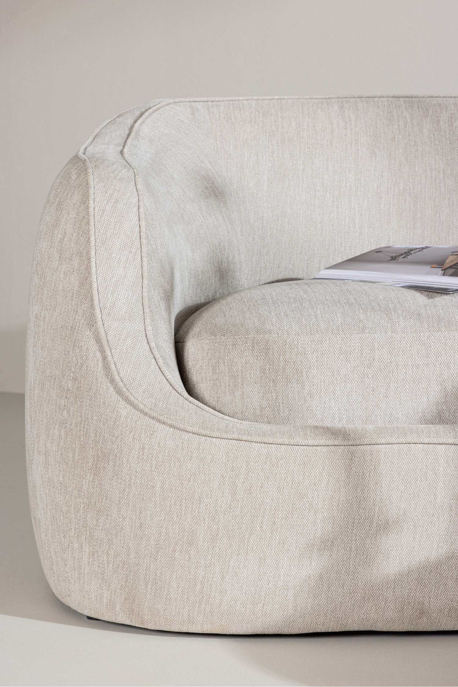 Sofá De 3 Plazas Elio - Poliéster, Gris Claro