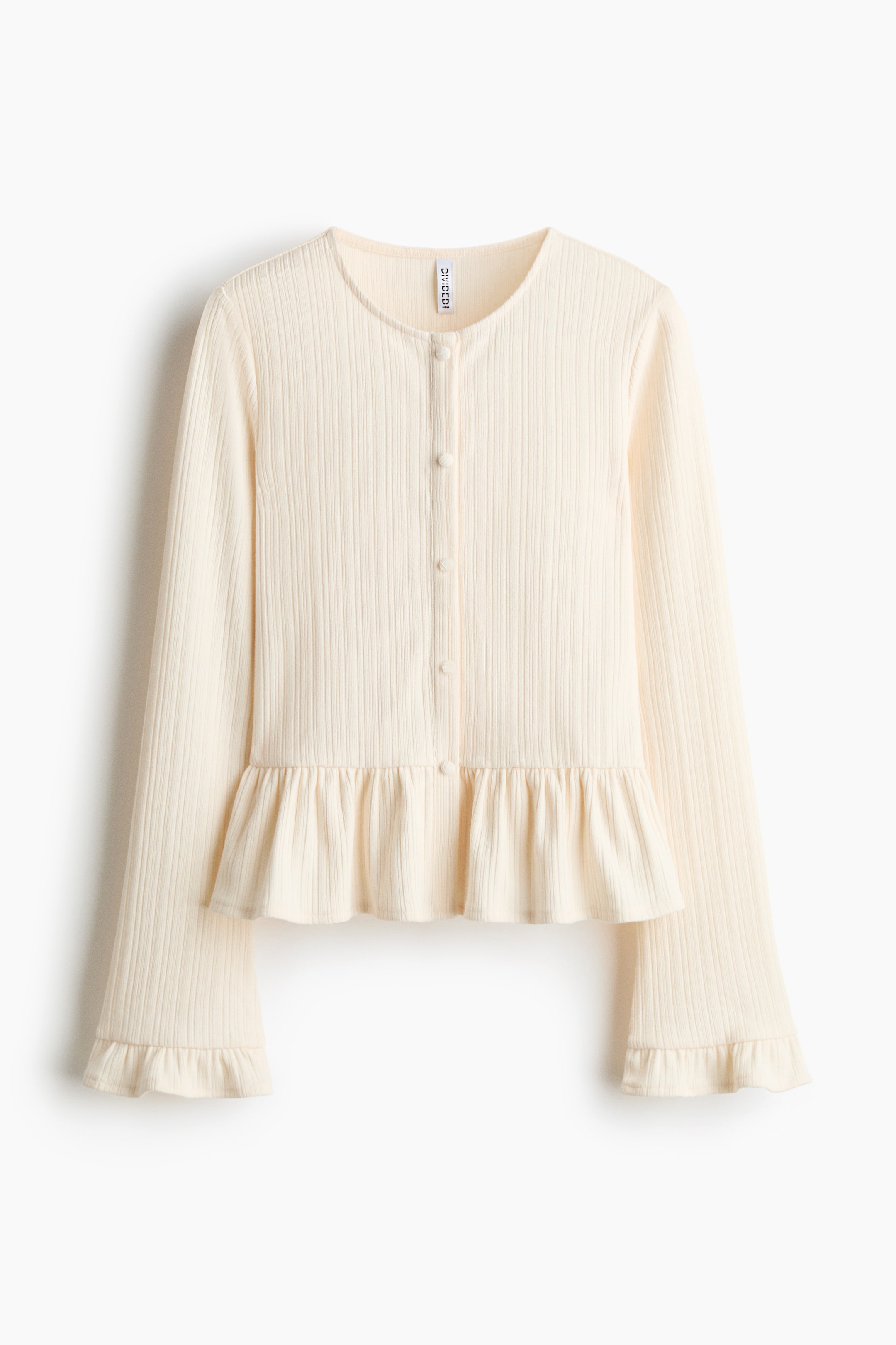 View larger image: Rib-knit peplum cardigan - Cream - Ladies | H&M PH 1