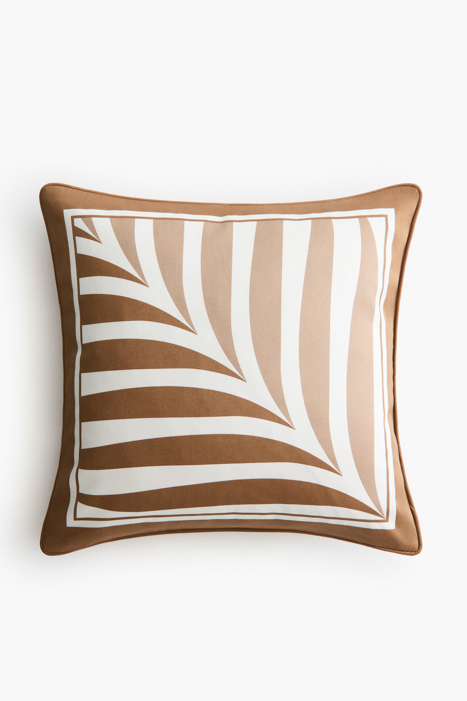Printed satin cushion cover - Beige/Patterned/Green/Patterned