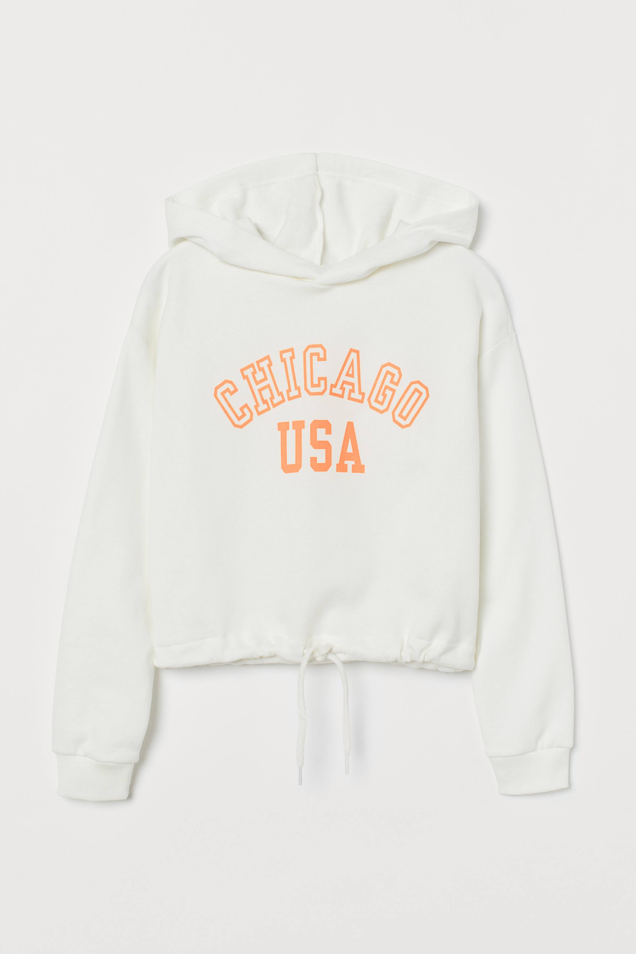 Προβολή μεγαλύτερης εικόνας: Φαρδιά μπλούζα με κουκούλα - Λευκό/Chicago - Kids | H&M GR 1