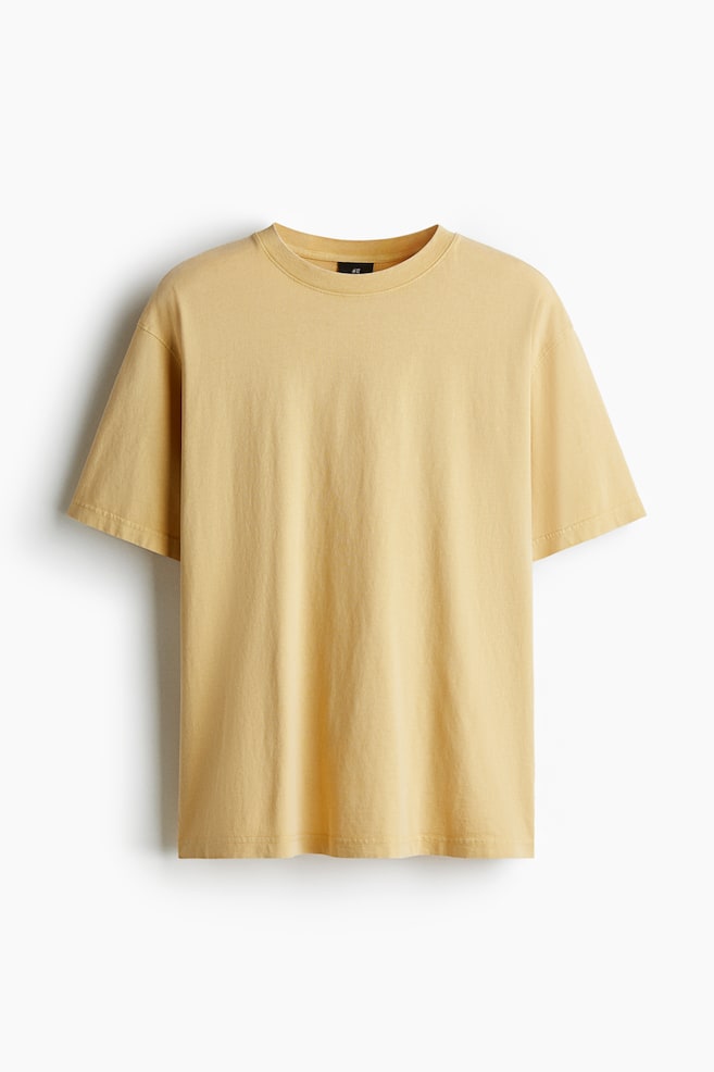 T-shirt délavé Loose Fit - Jaune/Rose pêche/Noir - 1