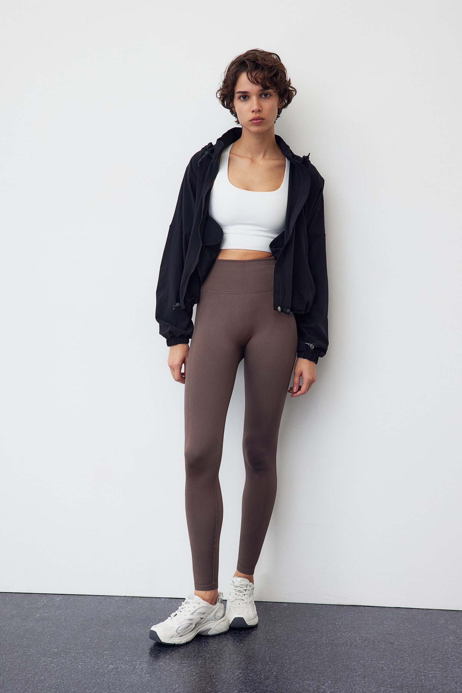 Seamless Shaping Activewear Leggings in DryMove™ - Brown/Dark blue/Black - 5