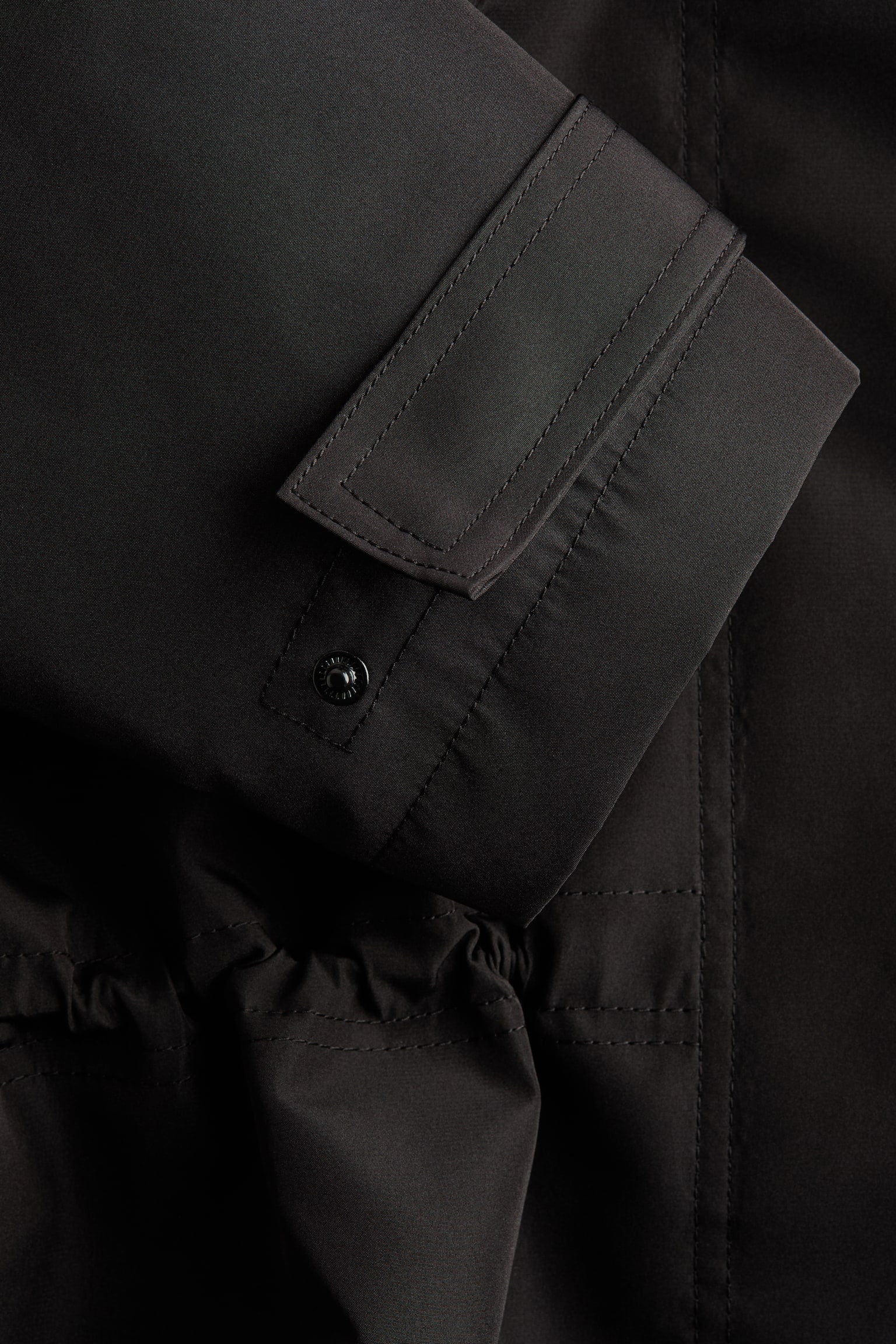 Hooded peplum jacket - Black - 8