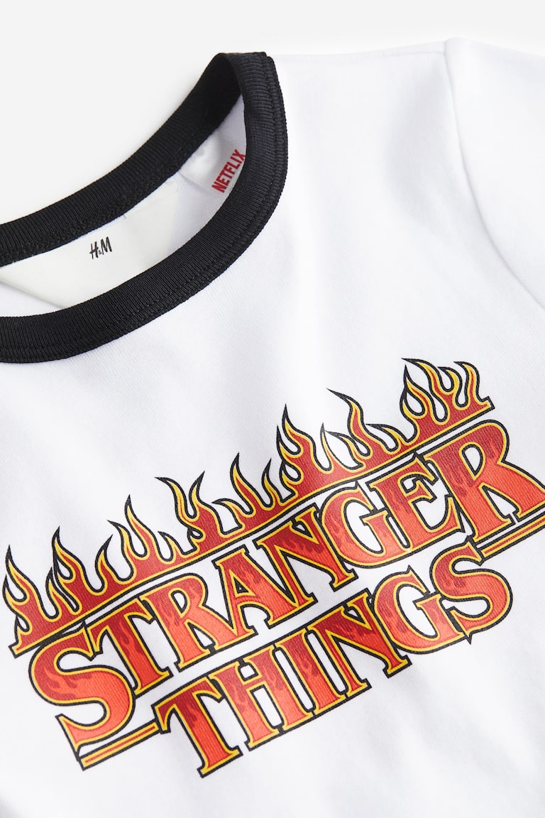 Brand H&m Stranger Things Ropa H&m Printed T-shirt White