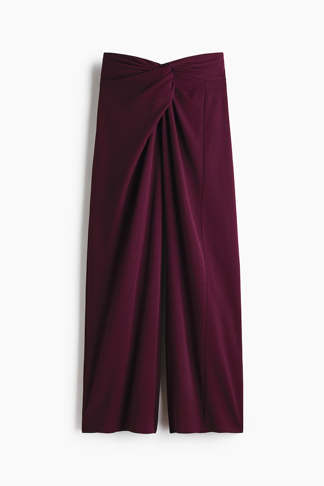 Twisted-Detail Pants - Plum red/Black - 1