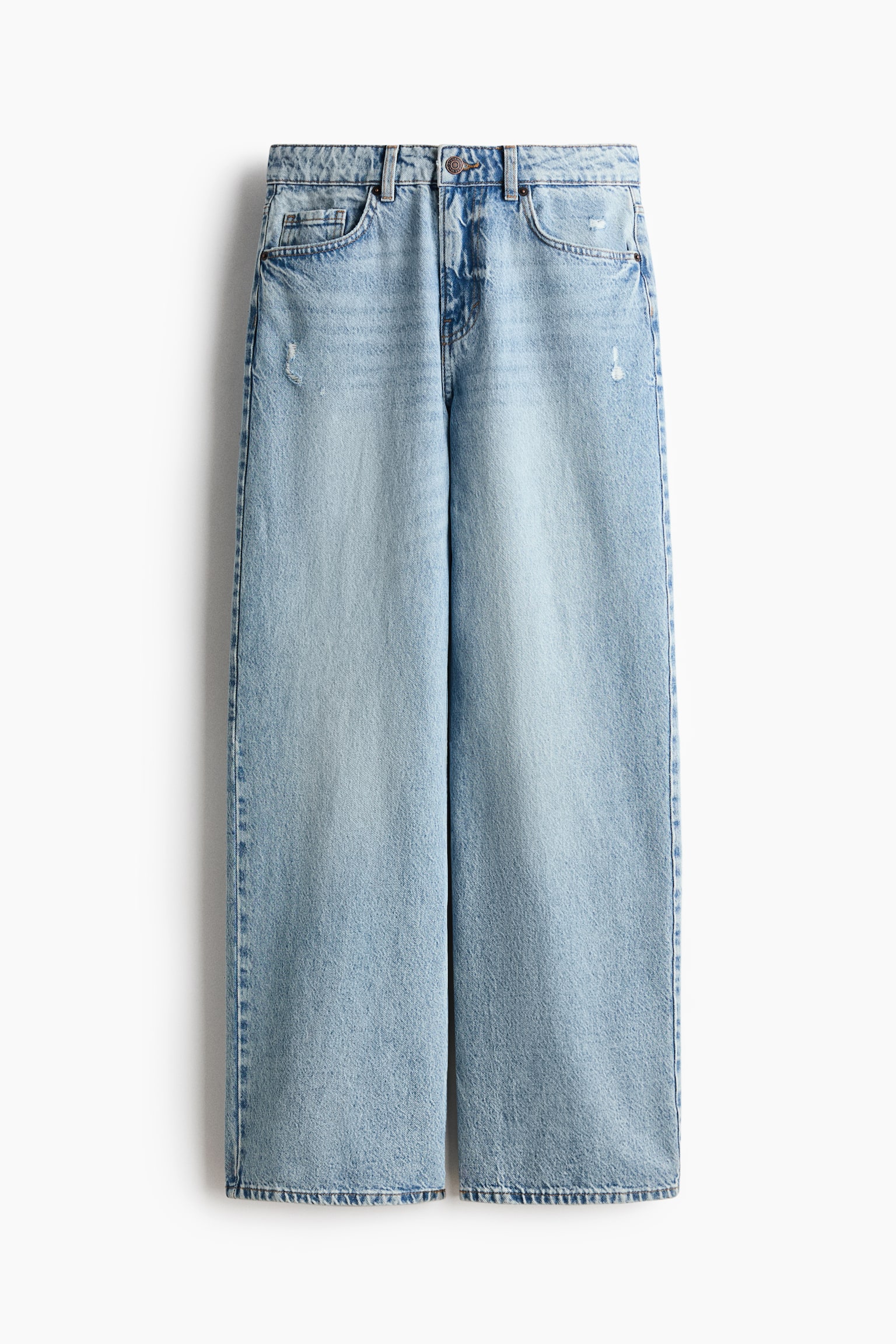 Wide Regular Waist Jeans - Világos farmerkék/Farmerfekete