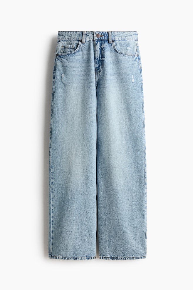 Wide Regular Waist Jeans - Helles Denimblau/Denimschwarz/Dunkles Denimblau - 1