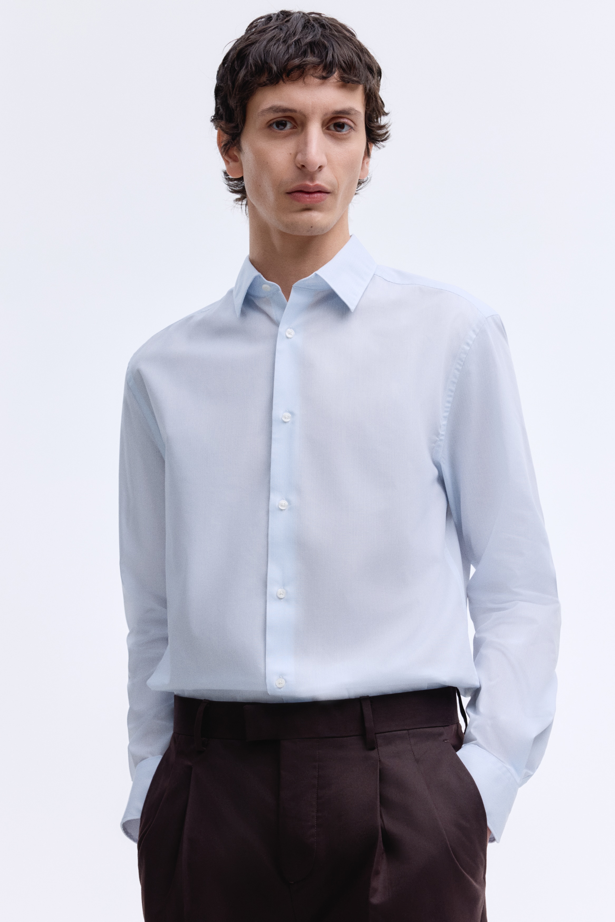 Košulja koja se lako pegla Slim Fit - Svetloplava/pruge/Crna/Svetloplava/pruge/Bela/Mornarsko plava/Svetloružičasta/pruge/Svetloplava