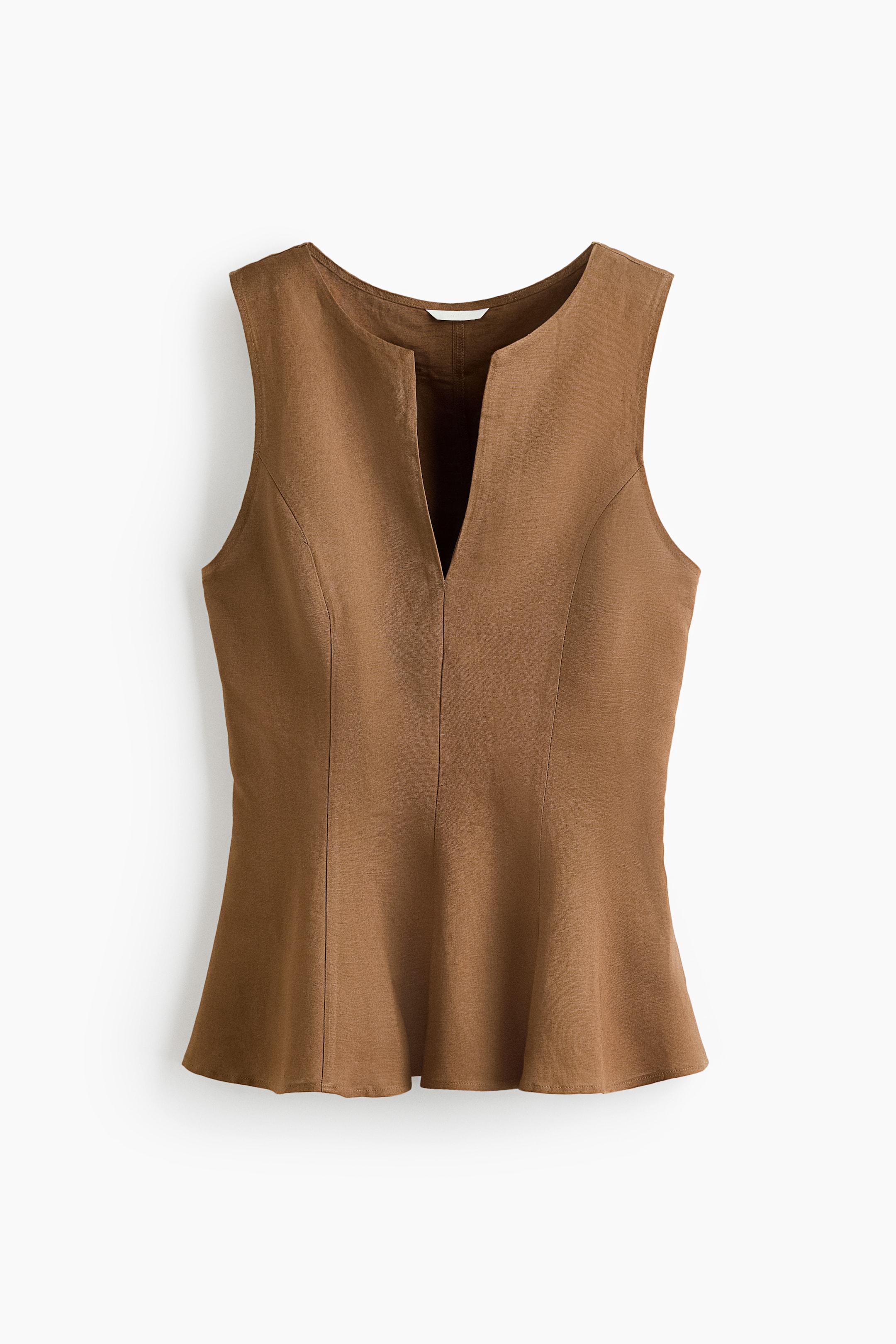 Sleeveless Linen-Blend Top