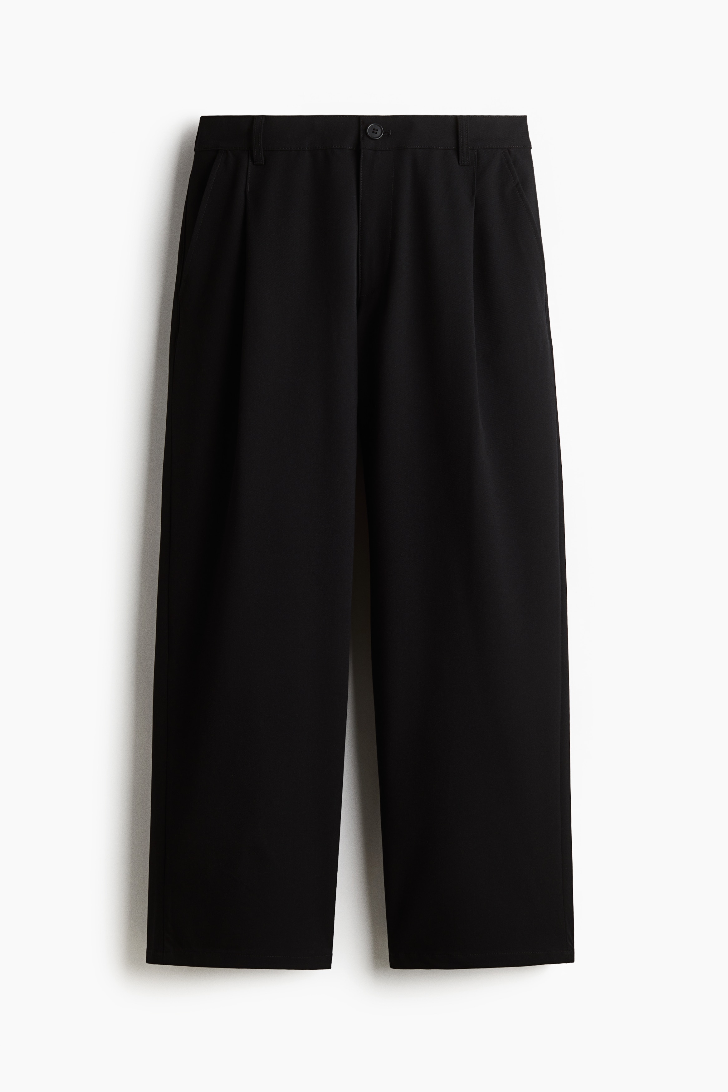 Loose-Fit Twill Pants - Black