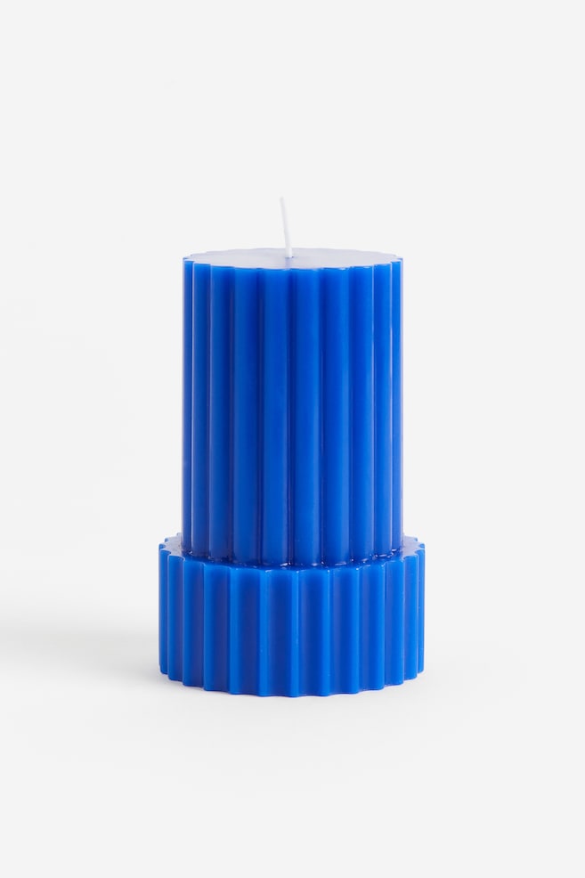 Shaped pillar candle - Bright blue/Light beige/Light pink - 4