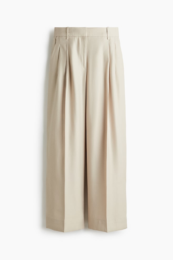 Elegante Hose mit weitem Bein - Hellbeige/Beigemeliert/Graumeliert/Weinrot/Schwarz - 1
