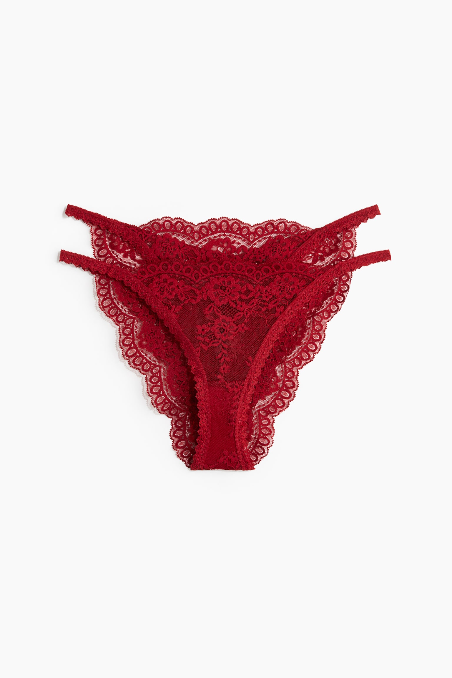 2-pack lace tanga briefs - Dark red/Black - 2