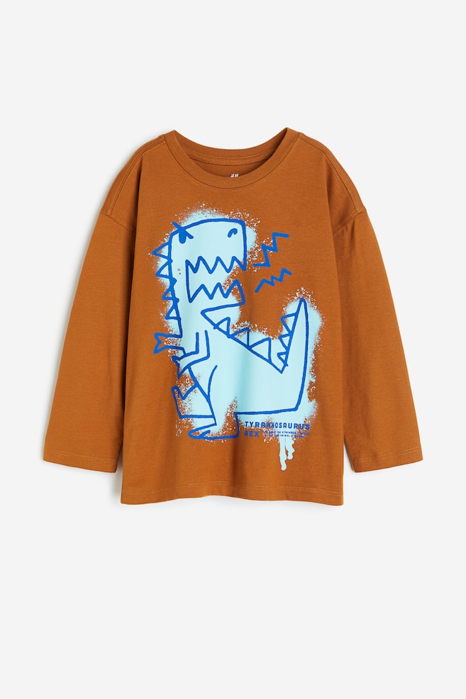 T-shirt à manches longues - Marron/dinosaure/Bleu foncé/New York/Turquoise/Wow/Noir/NASA/Vert ancien clair/dinosaures - 1