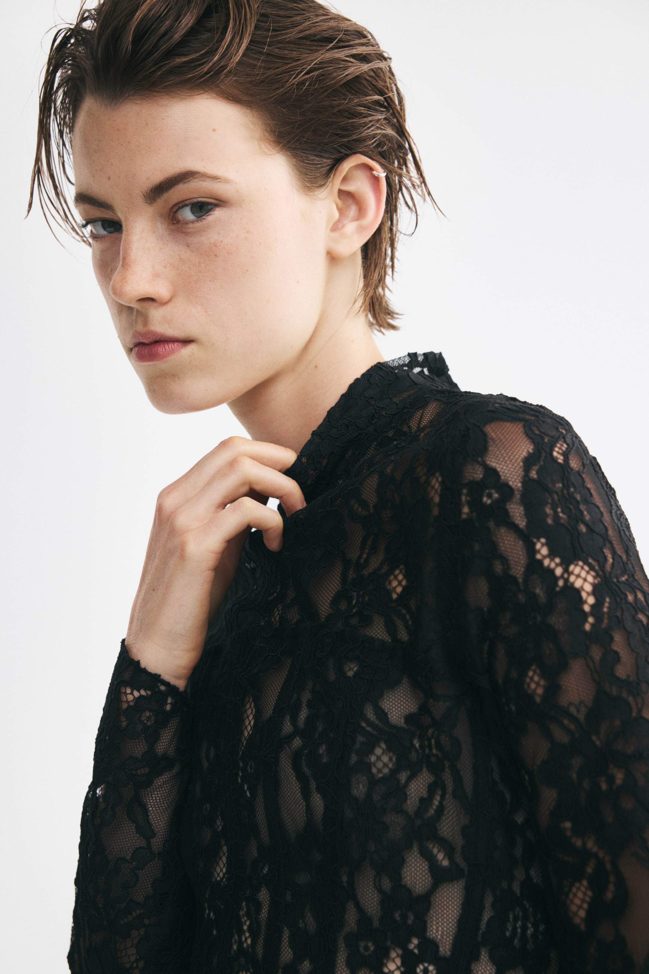 Lace Peplum Top