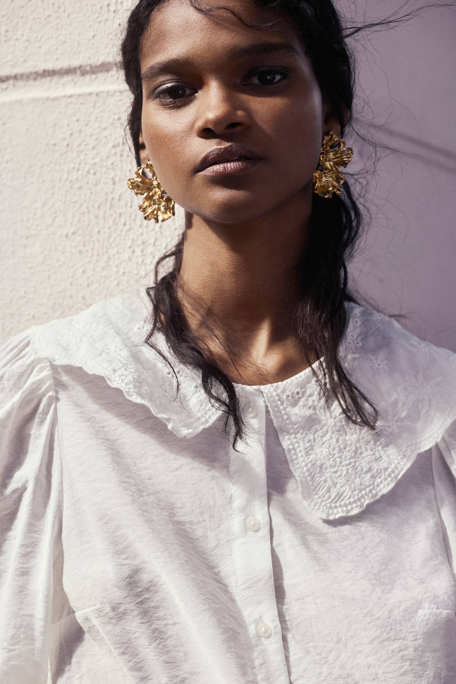 Broderie-anglaise blouse - White - 5