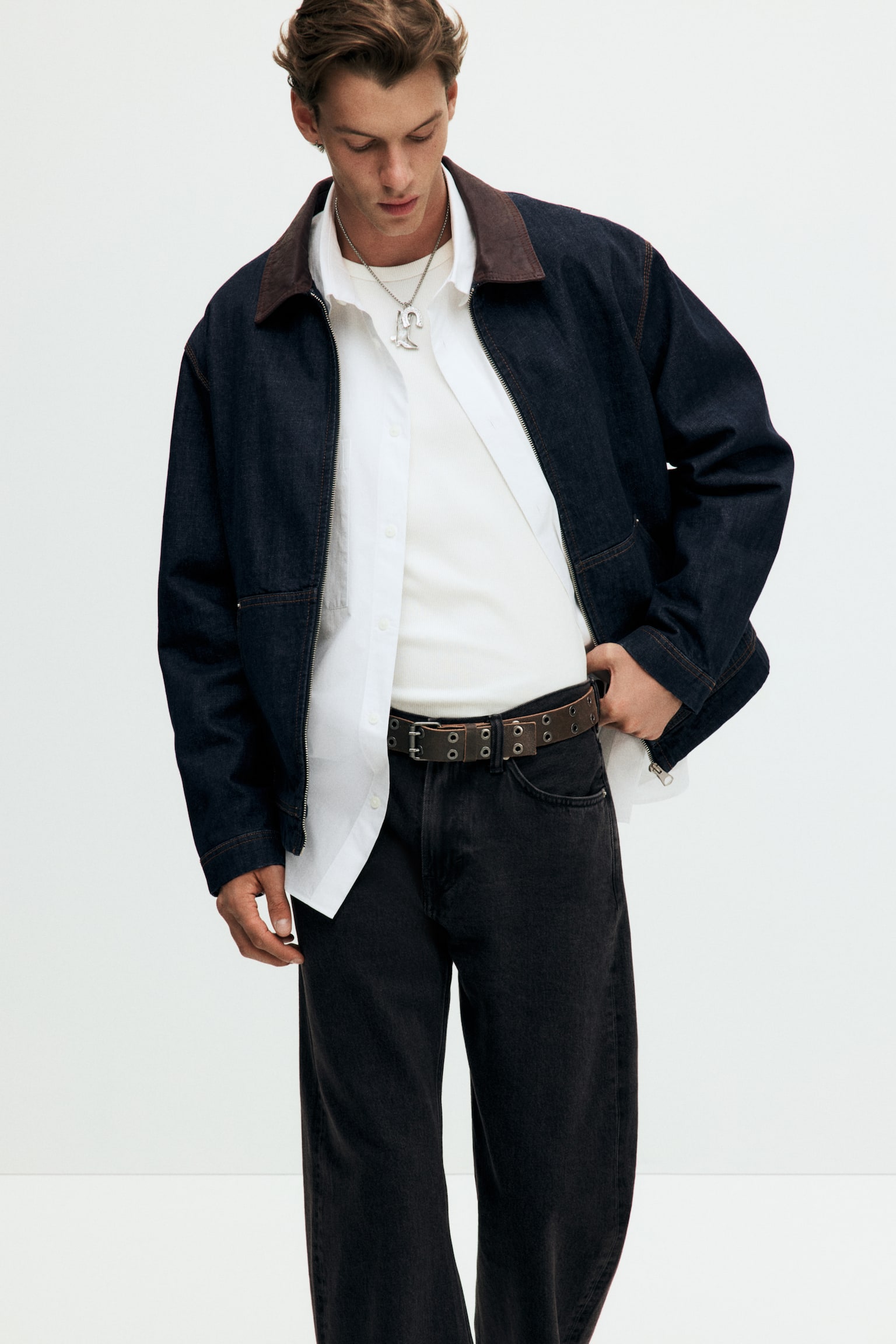 Relaxed Bootcut Jeans - 黑色/深丹寧藍 - 3