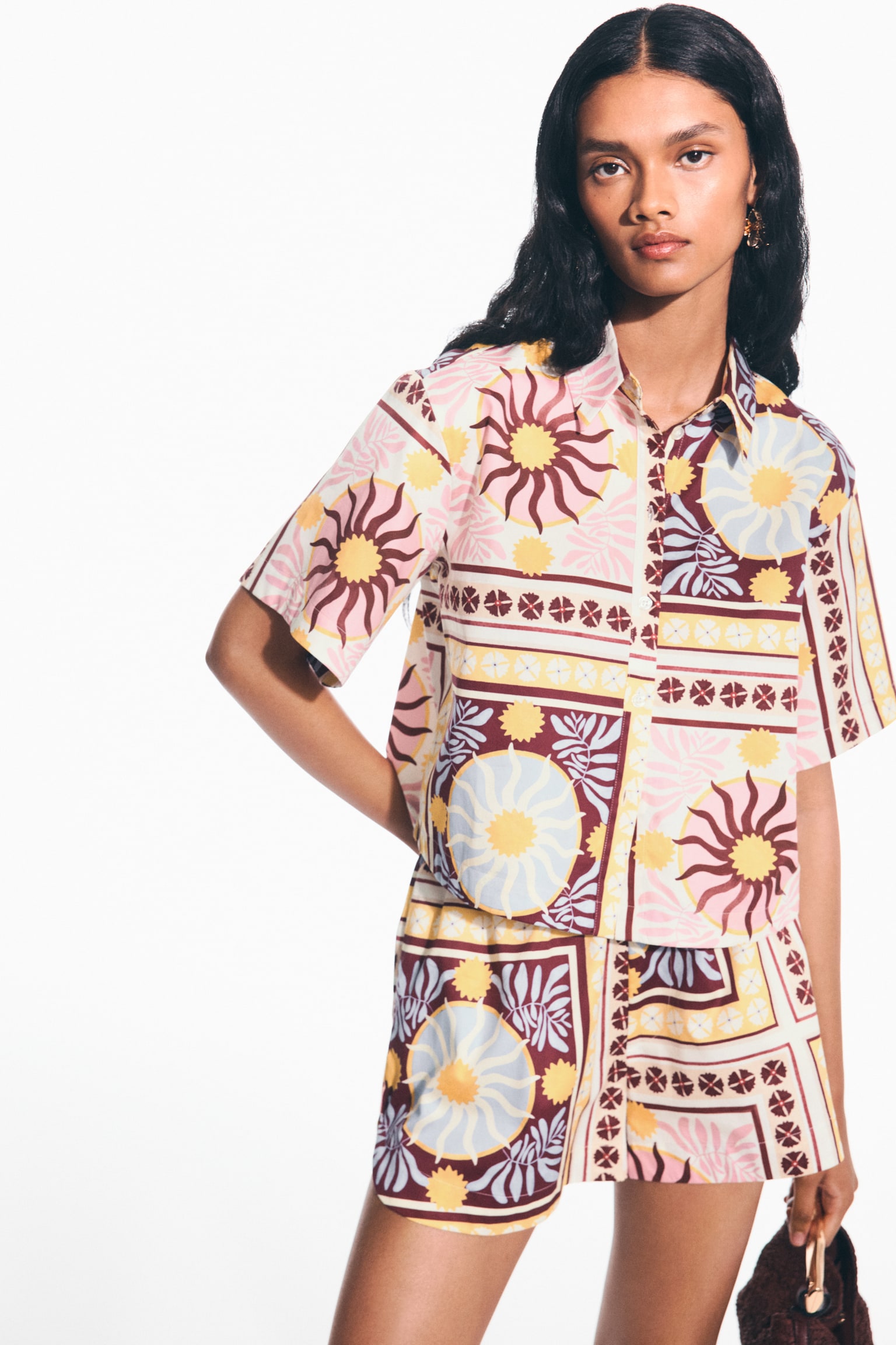 Camisa de popelina con diseño - Crema/Diseño/Beige claro/Franjas - 6