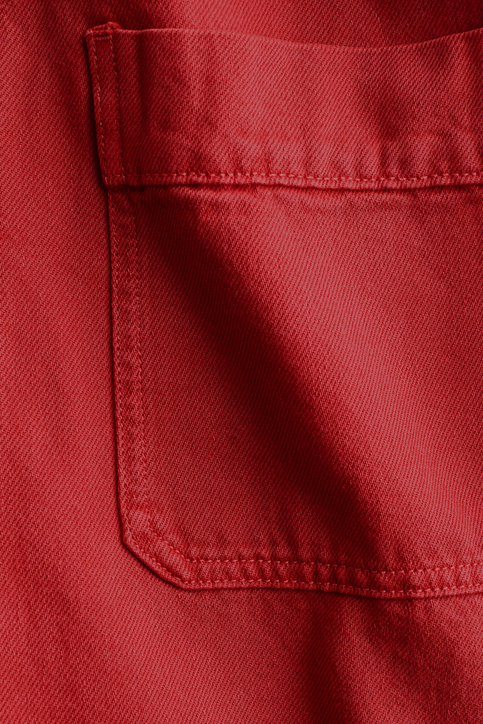 A-line twill skirt - Red - 4