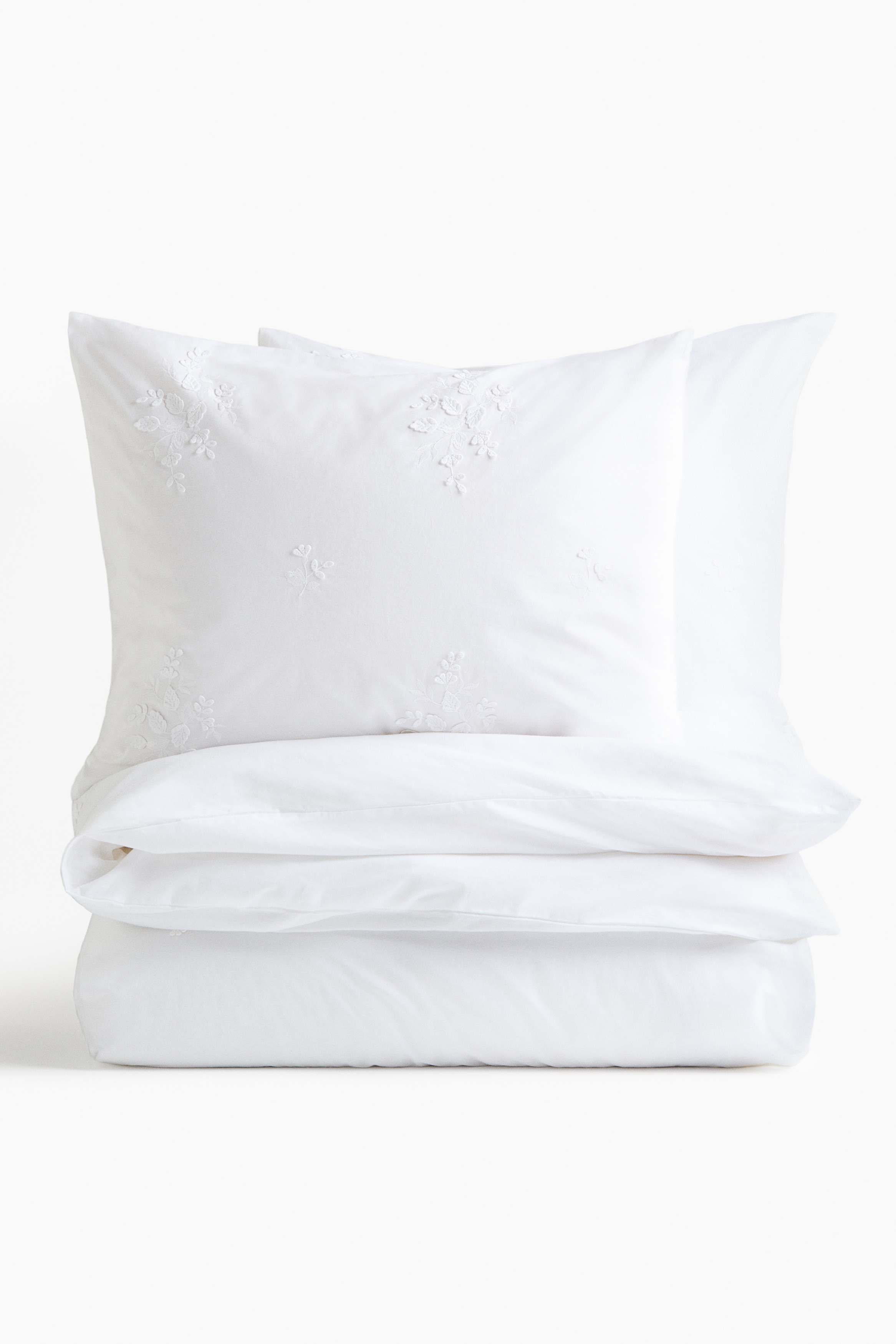 Set de husă pilotă pentru două persoane/pat mare - Alb/flori