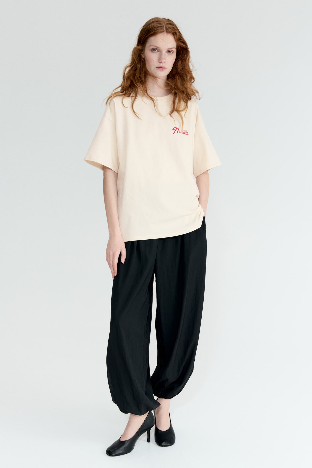 Oversized T-Shirt with Printed Motif - image 3