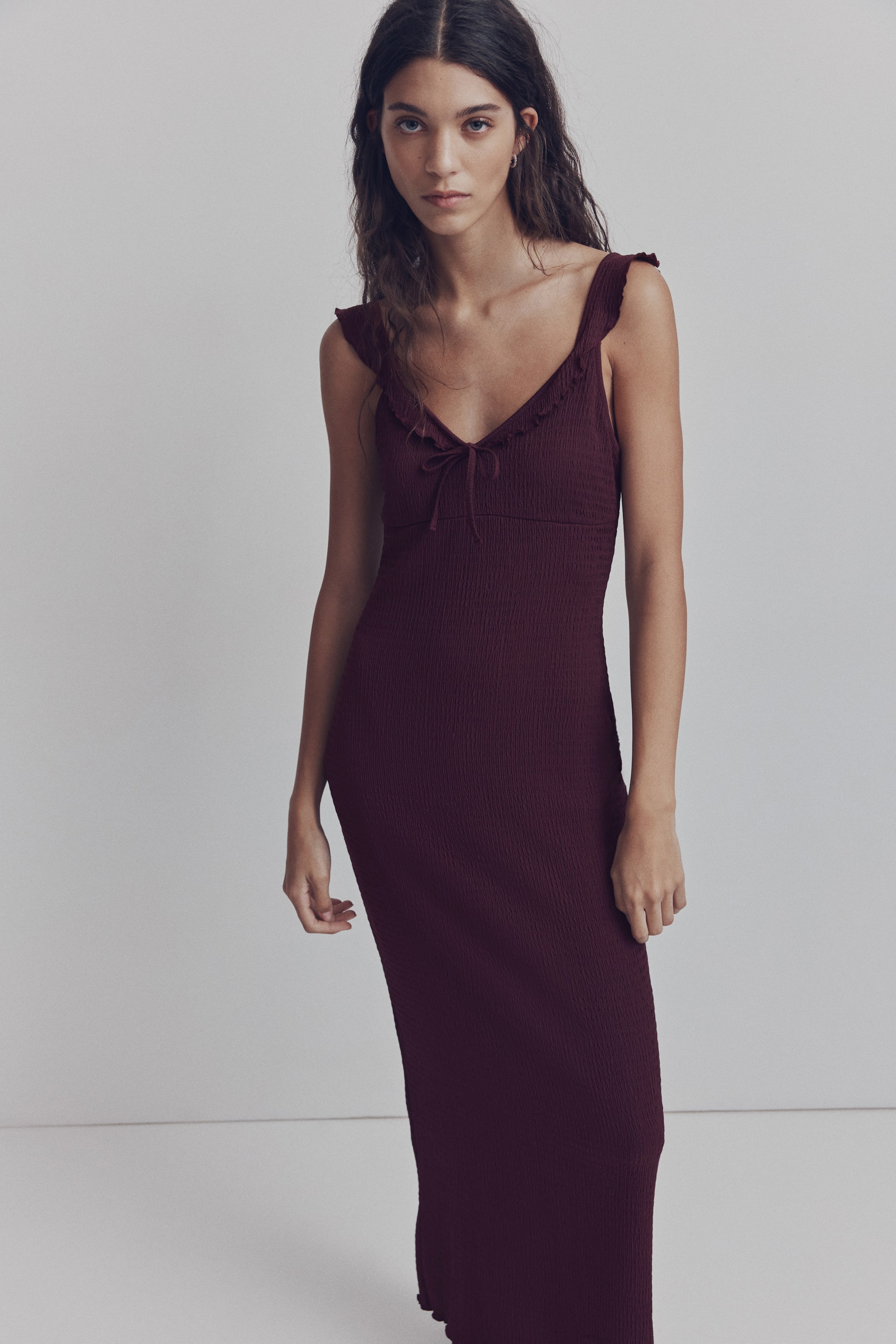 View larger image: Textured jersey dress - Plum - Ladies | H&M IN 1