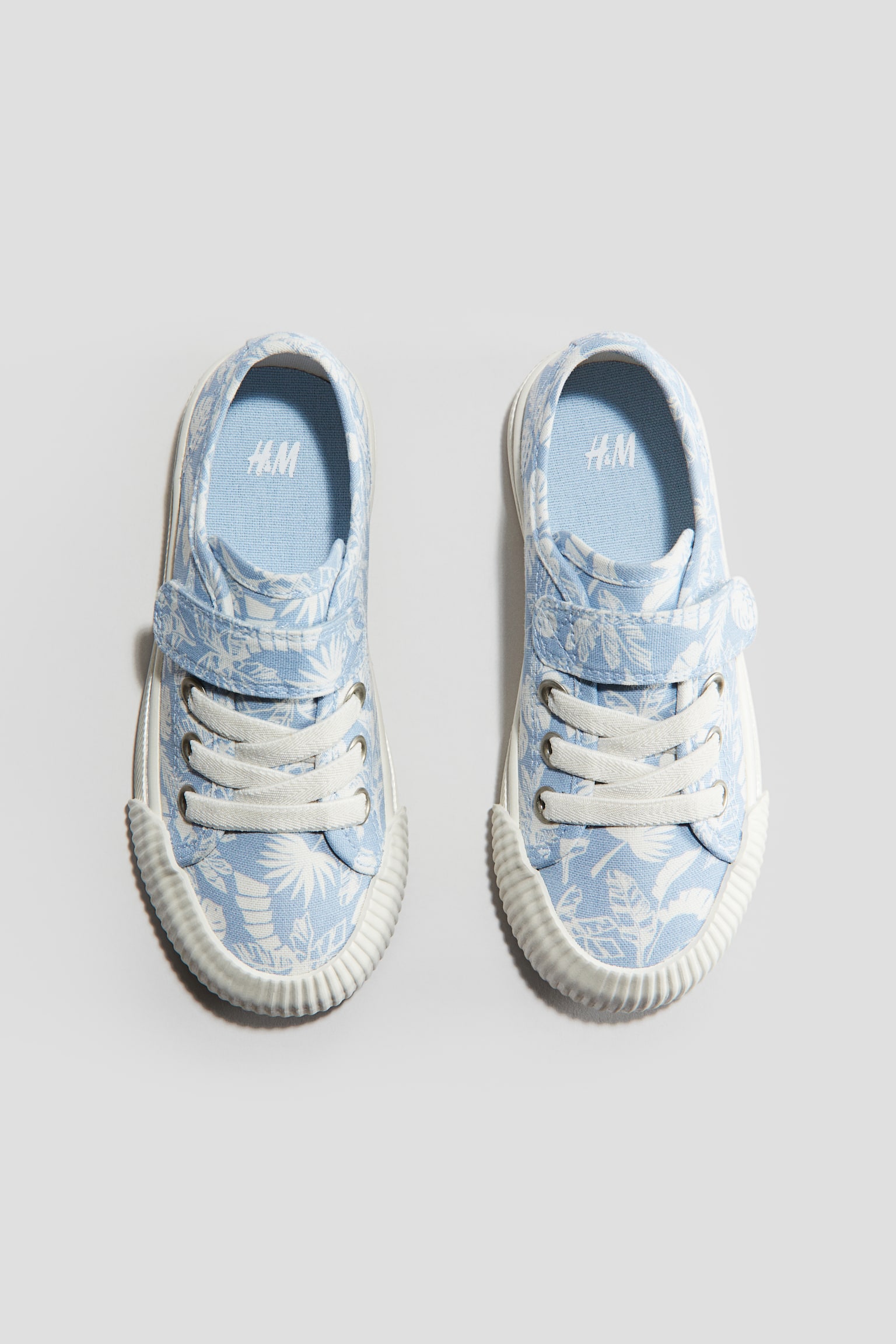 Cotton Canvas Sneakers - Light blue/Leaves/White/Sharks - 2