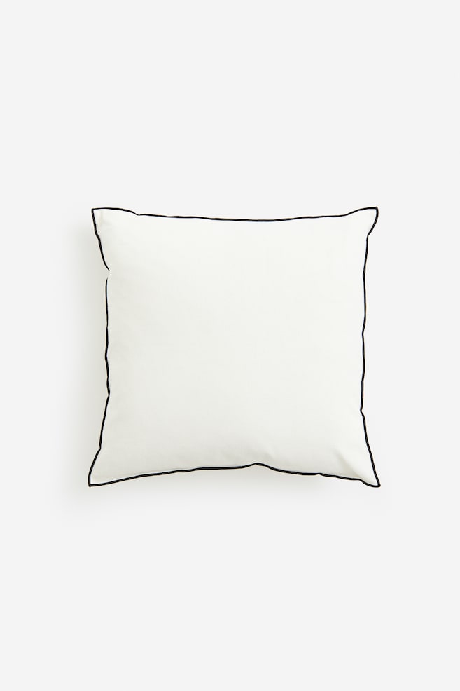 Linen-blend cushion cover - Natural white/Yellow - 1