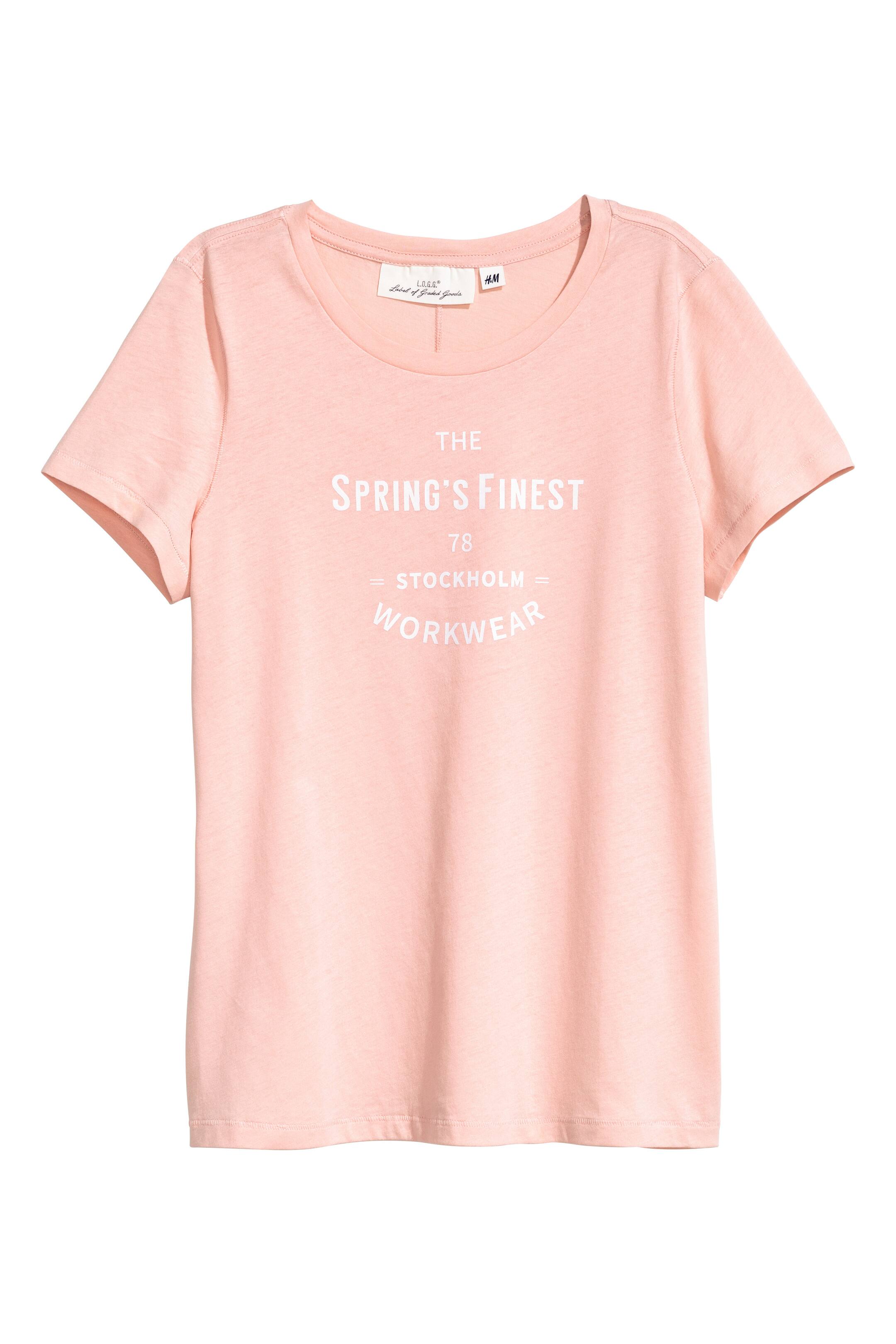 View larger image: Printed T-shirt - Powder pink - Ladies | H&M GB 1