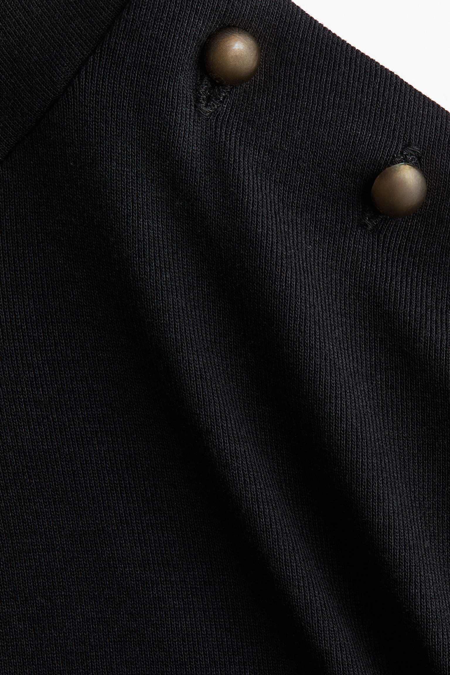 Женский топ H&M Button-Detail Mock Turtleneck Top, цвет: Чёрный — фото 5